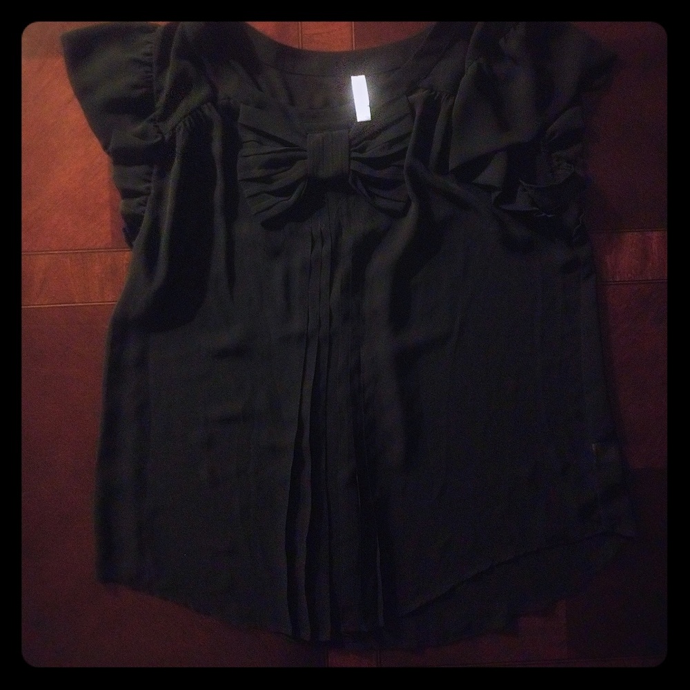 Large see through short sleeve blouse